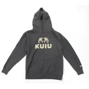 KUIU Hoodie Boys Large Gray Logo Hunting Outdoor Pullover Sweatshirt